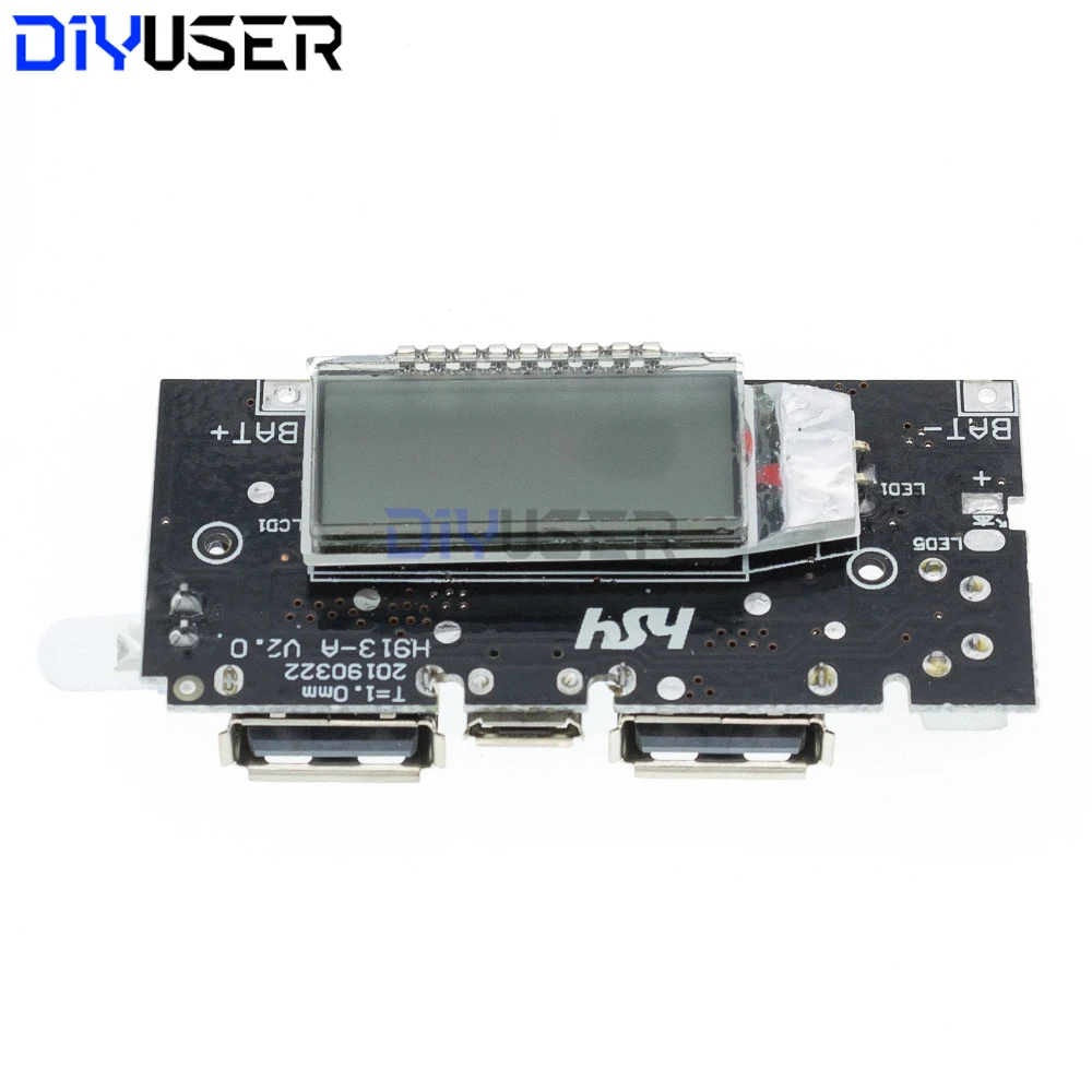 Doppio USB 5V 3.1A 18650 Caricabatteria Scheda Power Bank Modulo FAI DA TE per il Telefono Arduino LED LCD ESP8266