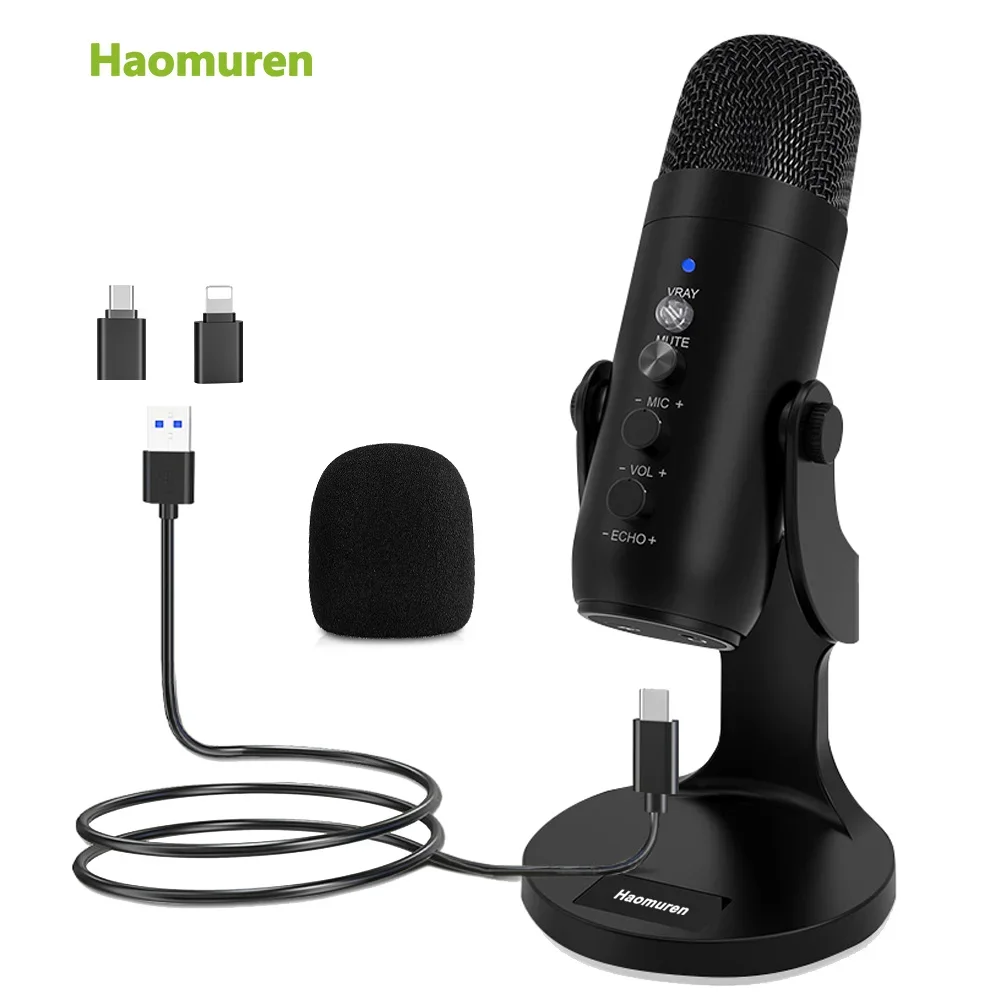 Haomuren Professionele Usb Condensator Microfoon Studio Opname Microfoon Voor Pc Computer Telefoon Gaming Streaming Podcasting K66