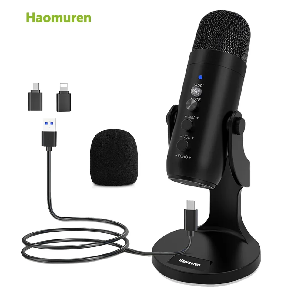 Haomuren プロフェッショナル USB コンデンサーマイク Youtube 録音
