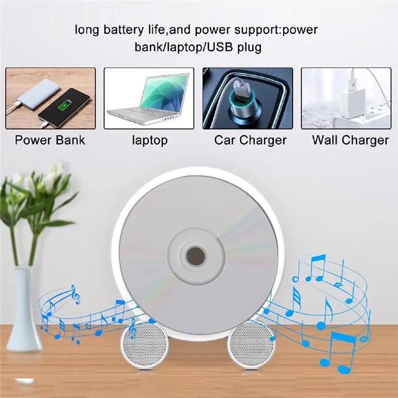 Exquisite-CD Player Portable MP3 Music Disc Recorder Home FM Radio Music Album Player
