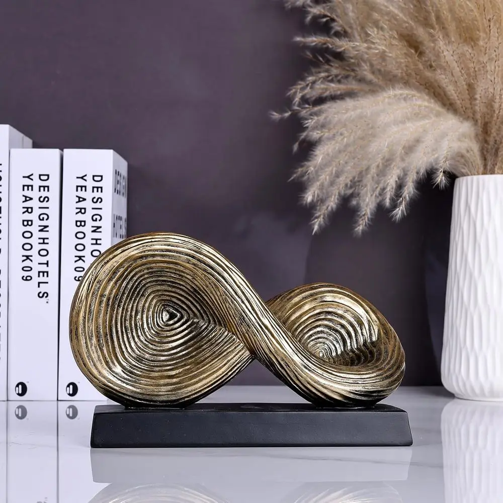 Infinity Loop Symbol Sculpture, Abstract Art Geometric Knot Home Decorations, Unique Shel Decor Sculpture or Desk Paperweights,