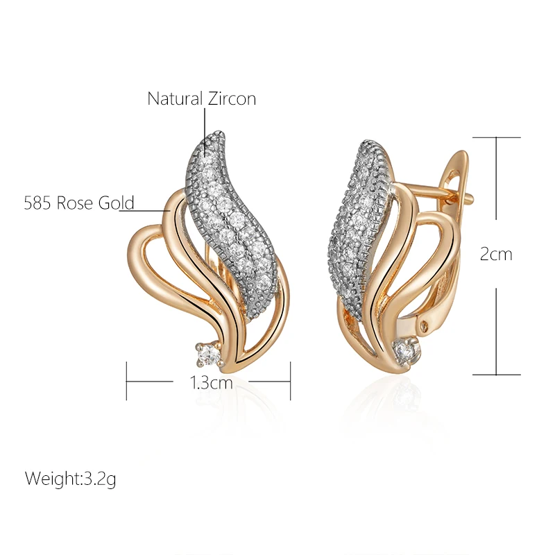 SYOUJYO Silver Color Full Paved Shiny Natural Zircon Drop Earrings For Women 585 Rose Golden Luxury Party Fine Jewelry