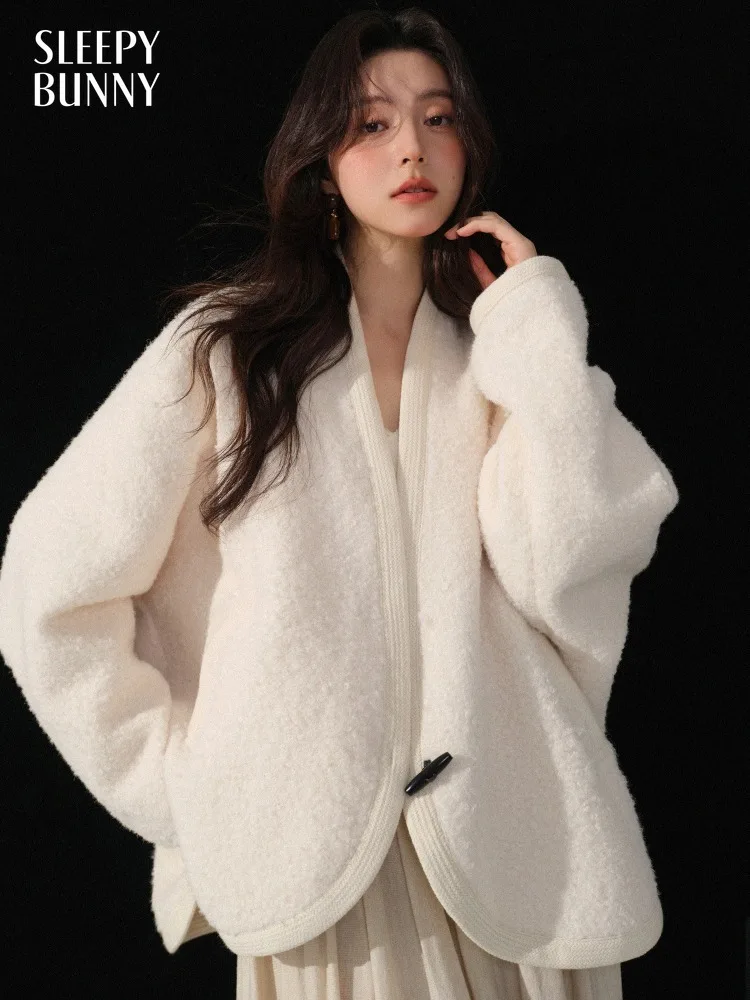 

Женская короткая куртка большого размера с рукавами «летучая мышь», женская свободная посадка, шикарная верхняя одежда, минимальный стиль, весеннее повседневное многослойное пальто