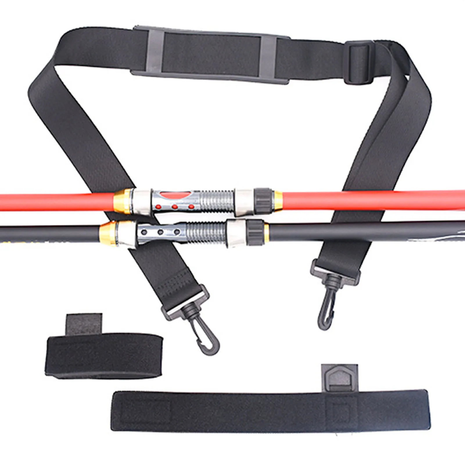 Durable Fishing Rod Shoulder Belt Wide Fishing Rod Carry Straps Reduces the Load for Freshwater Saltwater