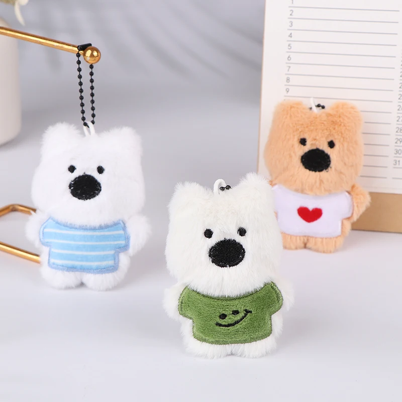 Cute Plush Puppy Doll Toys Keychian Cartoon Plush Dog Doll Keychain Bag Pendant Car Keyring For Women Girls Birthday Gifts