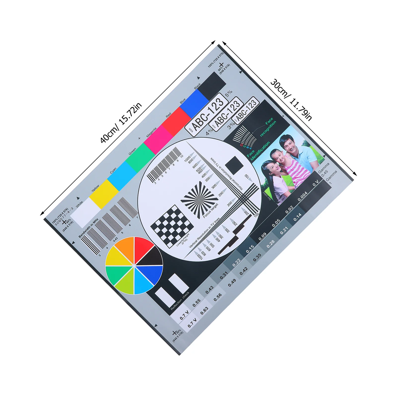 Camera Testing Card High-Resolution Surveillance Calibration Tool Lens Focus Color Accuracy Chart Monitor Display Tester