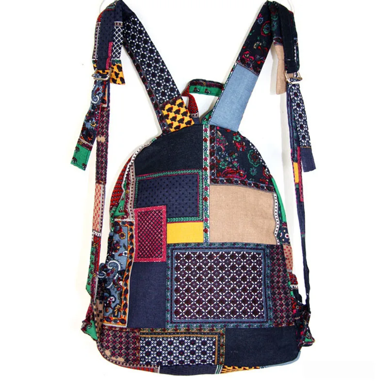 Travel Backpack Bags Vintage Bohemian Backpacks Bag School Books Cotton Canvas Women‘s Handbags Bag