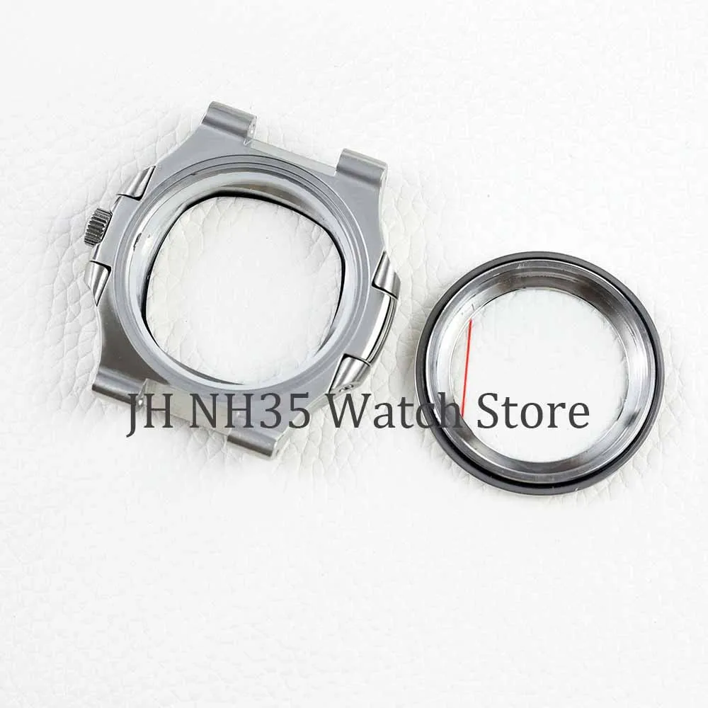 40mm Square NH35 Watch Case Black PVD Fit for NH35 NH36 7S 4R Movement Sapphire Crystal Glass 30.5mm Dial Nautilus Cases  Strap