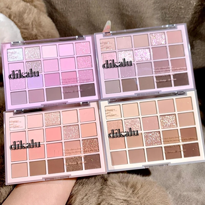DIKALU 20-Color Korean Low Saturation Eyeshadow Tray Matte Waterproof Brown Pink Eye Shadow Palette Long-lasting Daily Makeup