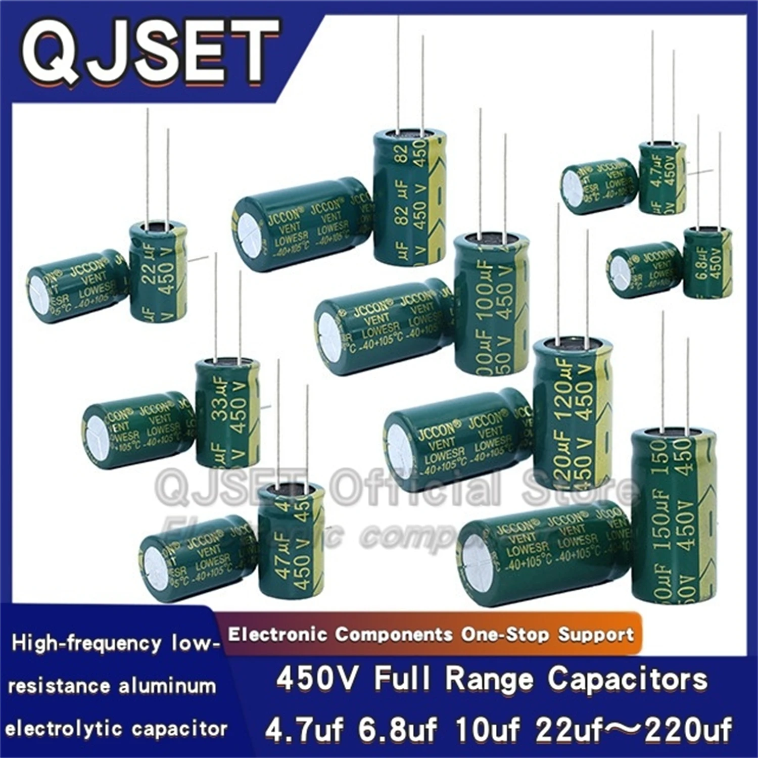 450 В 4,7 мкФ 6,8 мкФ 10 мкФ 22 мкФ 33 мкФ 47 мкФ 68 мкФ 82 мкФ 100 мкФ 120 мкФ 150 мкФ 220 мкФ 450 высокочастотный инверторный конденсатор с низким сопротивлением