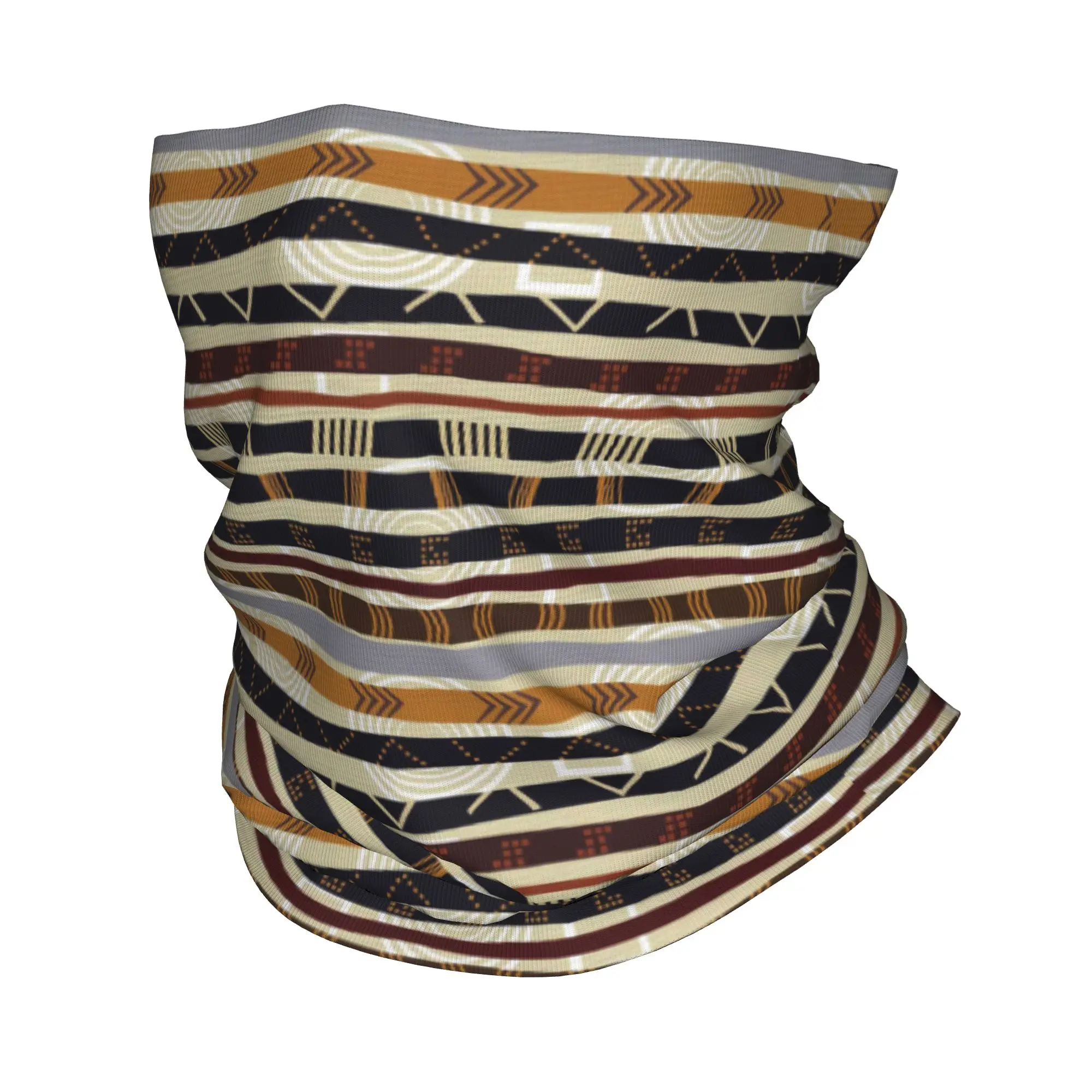 African Fabric Patterns Bandana Neck Gaiter Printed Magic Scarf Multifunction Headwear Cycling Unisex Adult
