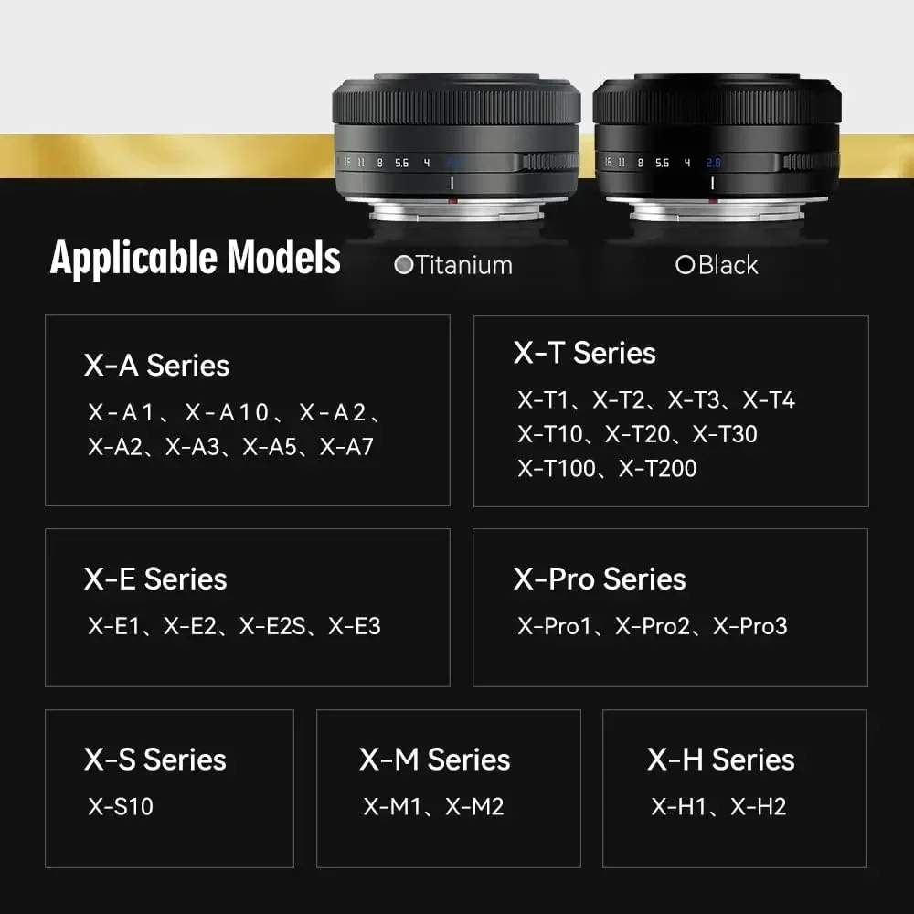 TTArtisan 27mm F2.8 Auto Focus Camera Lens for Fuji X Fujifilm XF Sony E Nikon Z Mount STM APS-C Eye perception For XA7 XT100