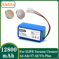 100% Original 14.8V 12800mah Lithium Battery For ILIFE A4 A4s V7 A6 V7s Plus Robot Vacuum Cleaner INR18650 M26-4S1P battery