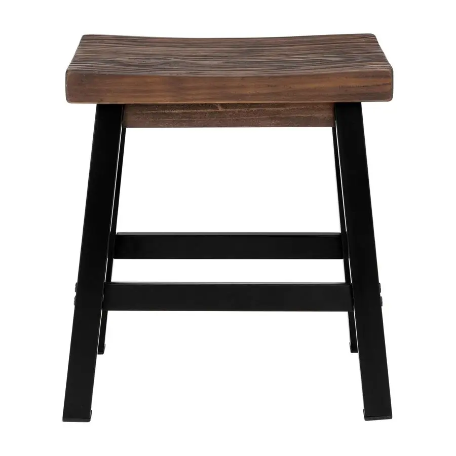 

Промышленный барный стул в деревенском стиле 20, стойка без спинки, сиденьем из массива соснового дерева и черными металлическими ножками, сиденьем в фермерском доме для стоматологии