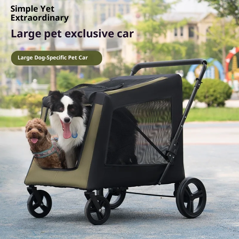 40kg Bear Weight Medium Large Portable Foldable Eco-friendly Oxford Fabric Dog Multifunctional Four-Wheel Outdoor Travel Pet
