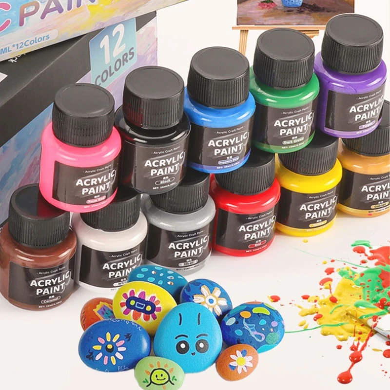 

25 мл акриловые краски, пигмент, быстросохнущее водостойкое покрытие, прочное для камня, дерева, стекла, живописи, граффити, ручной работы, сделай сам