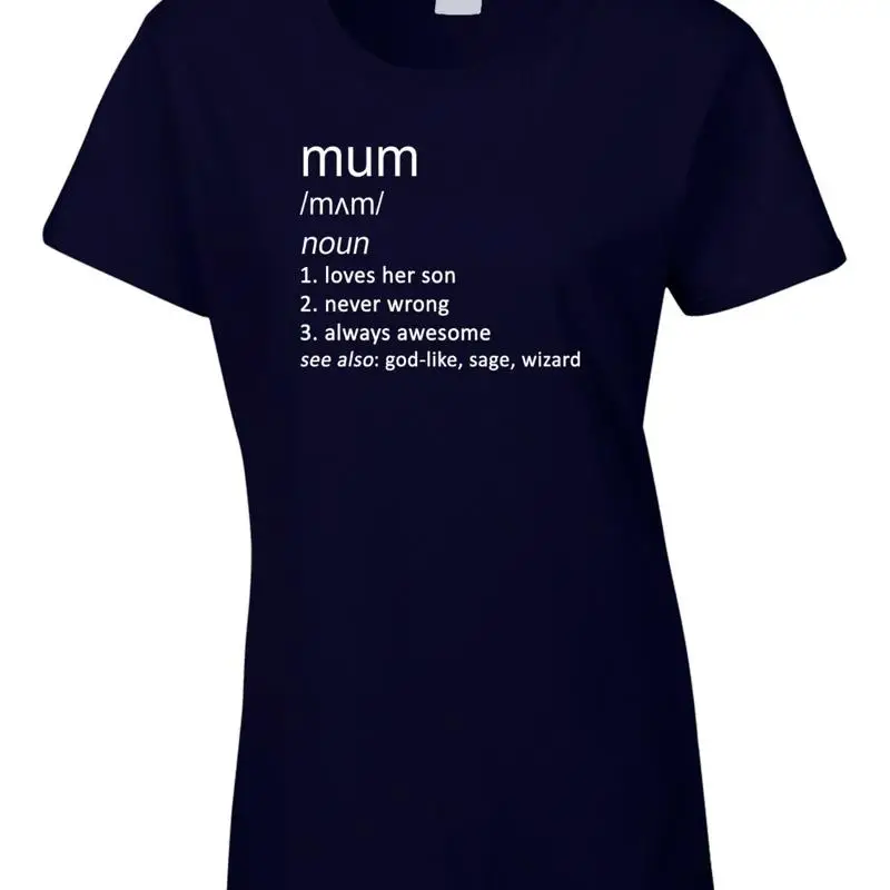 

Женская футболка для мамы, забавное определение ко Дню матери, сын, любовь семьи