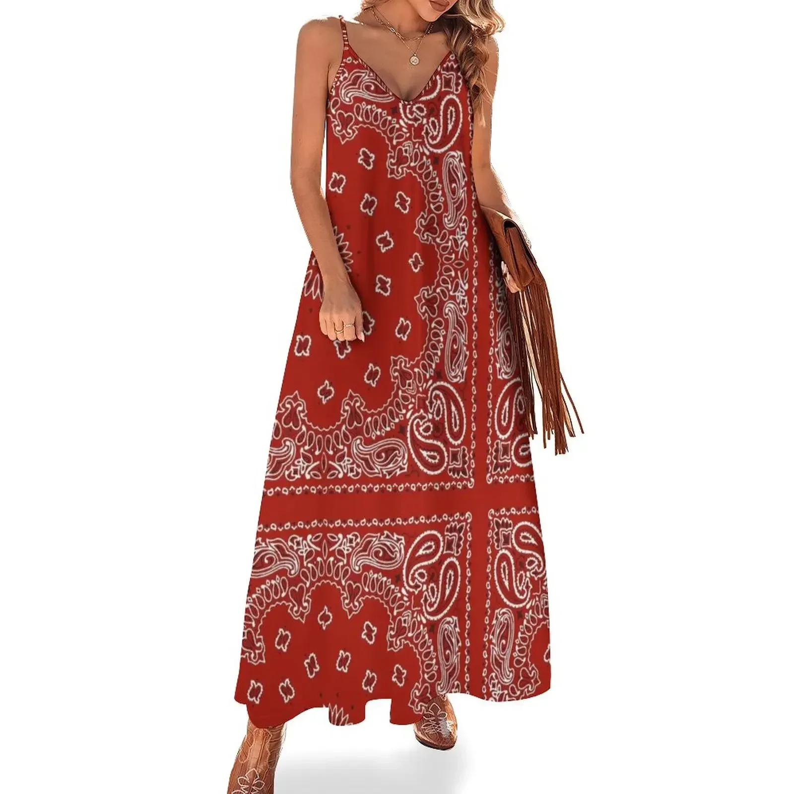 

Red Bandana Sleeveless Dress sexy dress Long dresses Dress