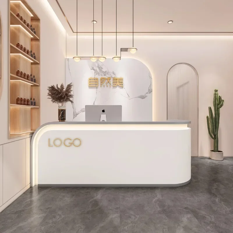 

Hairdresser Counter Cafe Minimalist Furniture Supermarket Table Modern Luxury Shop Grocery Store Salon Reception Desk Beauty Spa