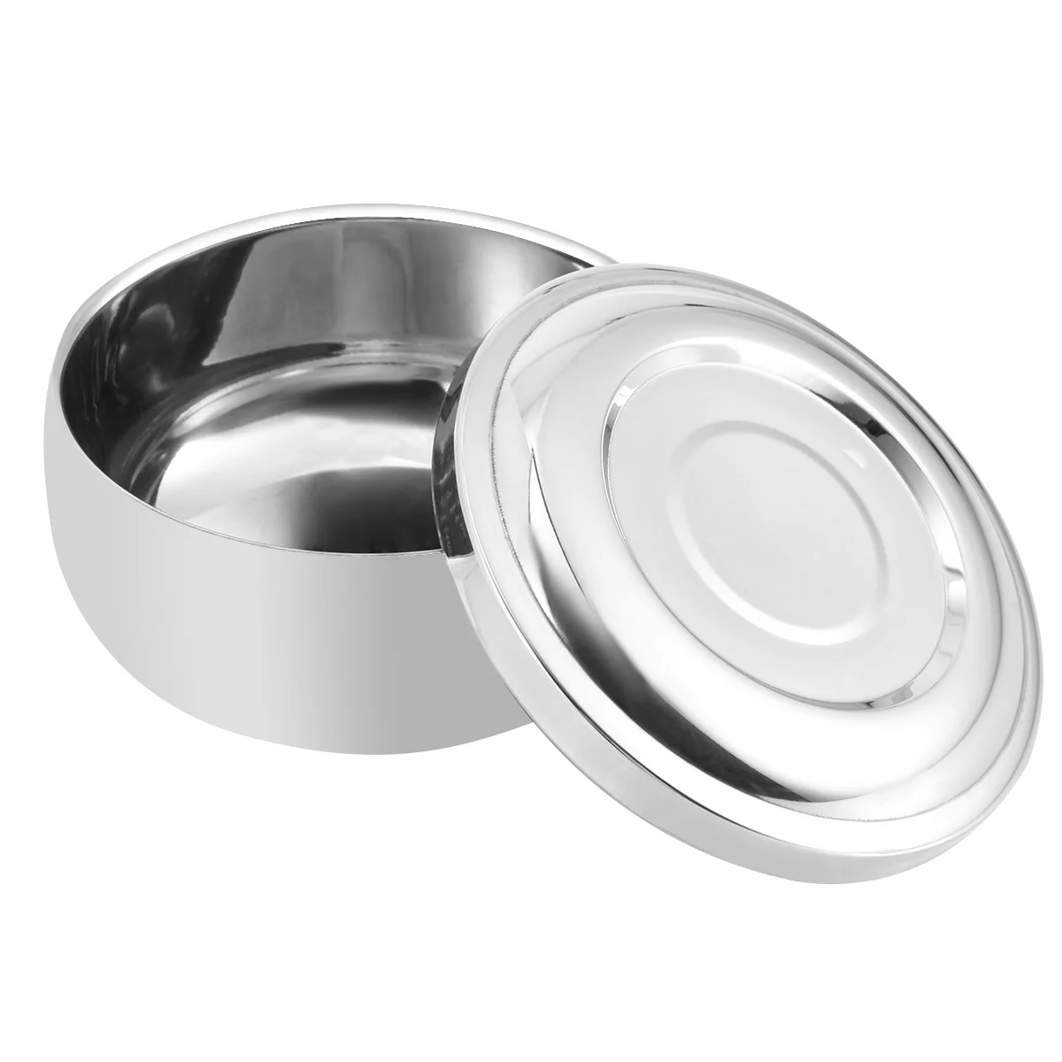 Stylish Alloy Shaving Bowl Lid Large Deep Size Durable Shaving Mug Container Compact Practical Rich Lather Dish