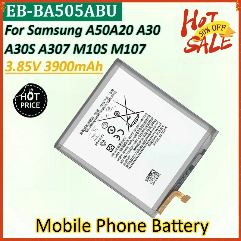 

EB-BA505ABU 3.85V 3900mAh High-Capacity Mobile Phone Battery for Samsung Galaxy A505F A50 SM-A505F Batteria in Stock