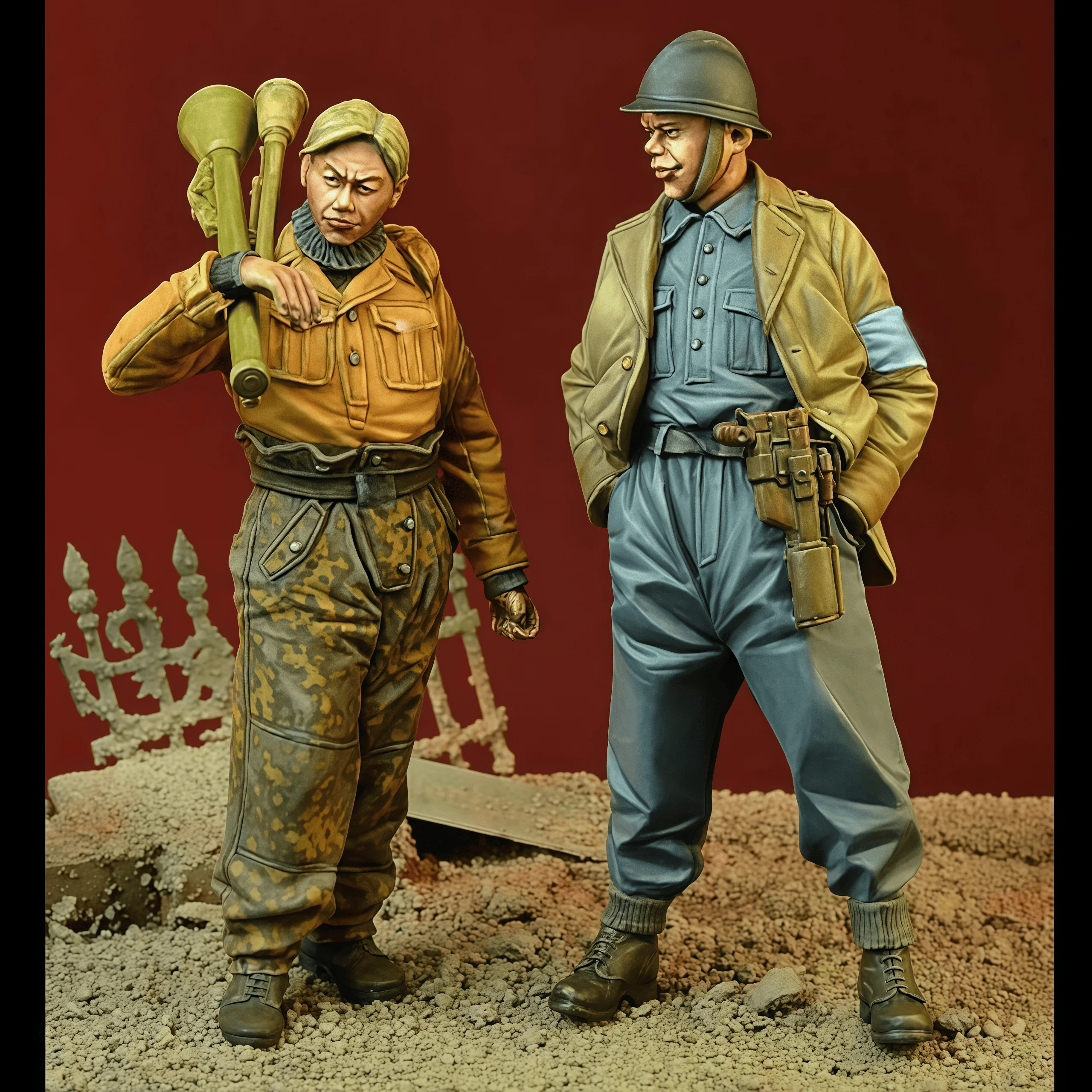 

1: 35 Casting Resin Model Assembly Kit, GK, Two Resin Soldier Commanders, Unpainted