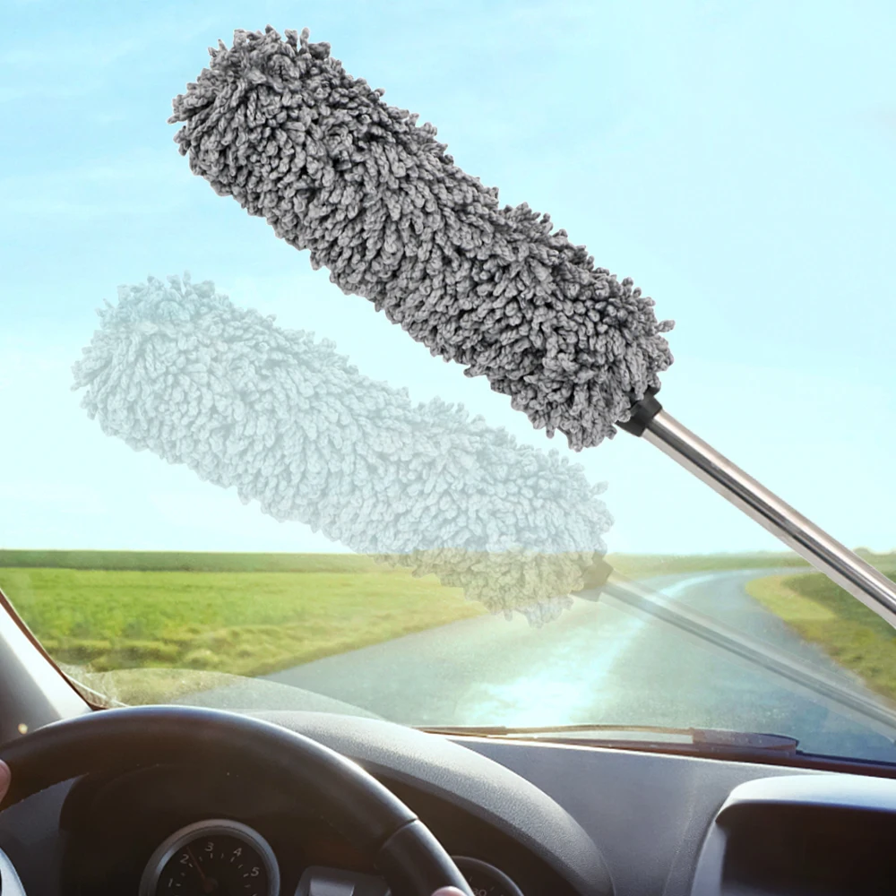 Vehicle Dust Clean Auto Wash Car Duster Brush Soft Microfiber Cleaner Adjustable Auto Dirt Polishing Washing Tool Care
