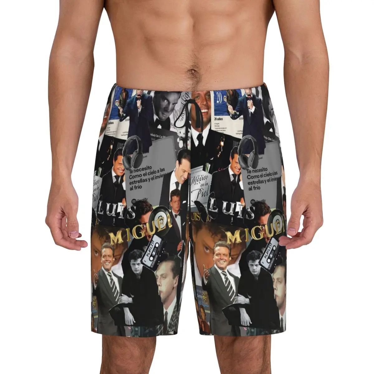 

Custom Luis Miguel Singer Short Pajama Pants Men Sleepwear Sleep Lounge Bottom Shorts Sleeping Pants
