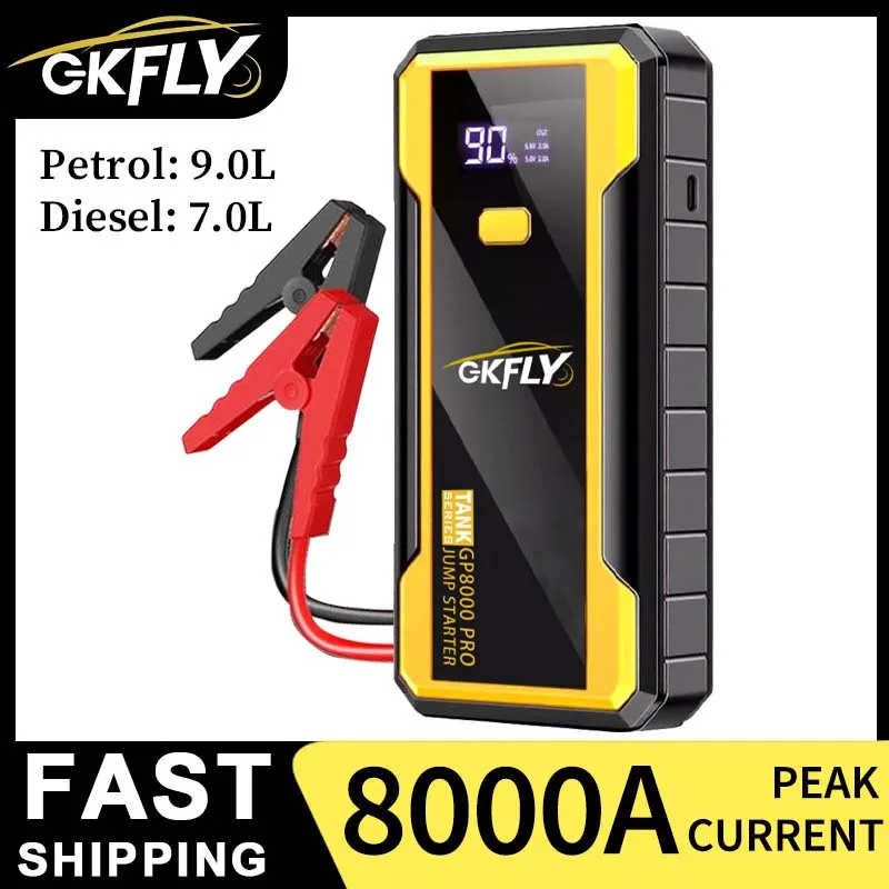 Draagbare 4000A 8000A auto-starthulp accu booster 12V auto startapparaat 74Wh powerbank benzine diesel auto starter