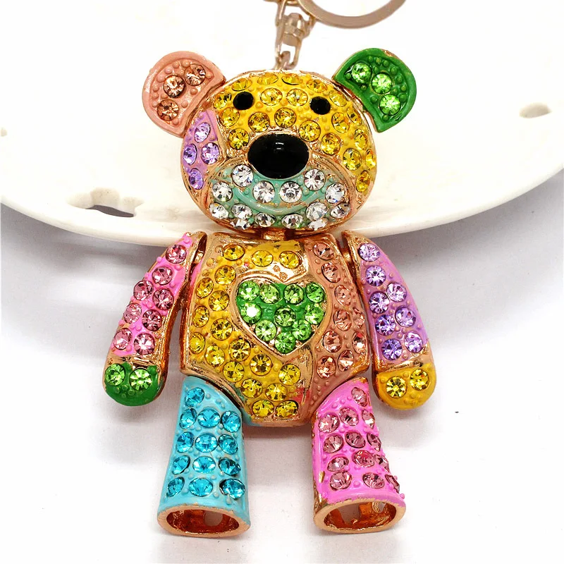 1PC Fashion Bear Pendant Colorful Bear Keychain Creative Exquisite Gift Car Interior Decoration Festival Party Decoration