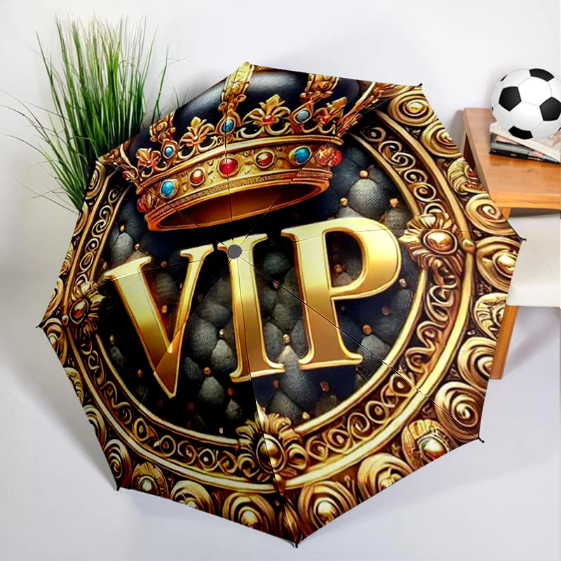 مظلة كلاسيكية VIP على شكل تاج مفتوحة/مغلقة أوتوماتيكية، إطار حديد قوي وهيكل 8 أضلاع، مظلة للنساء والرجال، هدايا عيد الميلاد #4