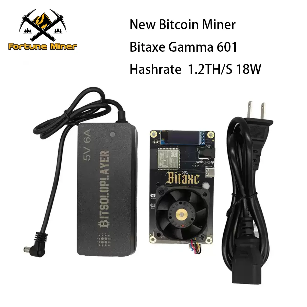 

Bitaxe Gamma 601 Solo Lucky Miner Crypto Miners 1.2TH/S BM1370 Asic Chip 18W Open Souce Home Use Lottery Machine