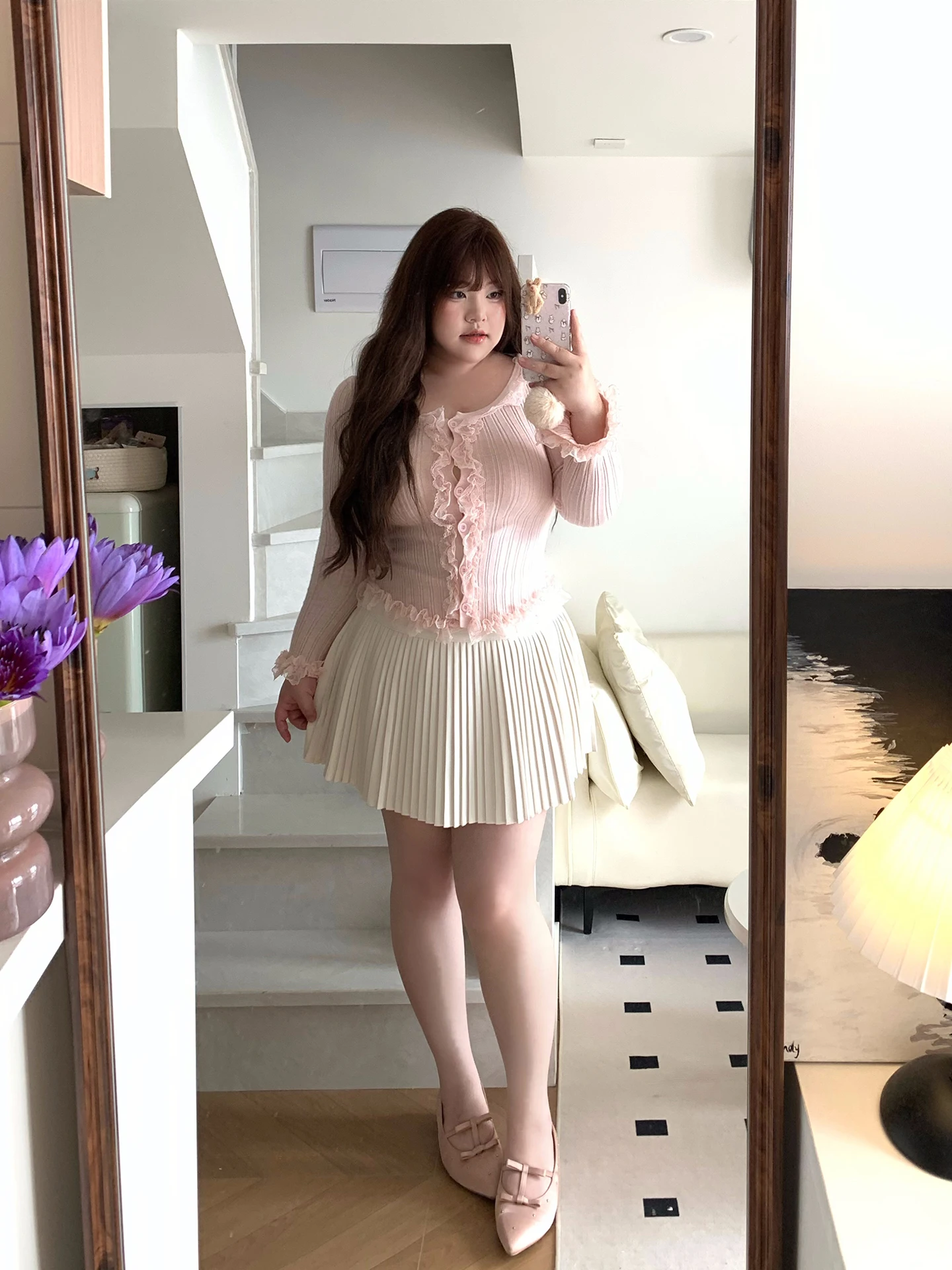 

Ele High Waist Woolen Pleated Skirt Sexy A-Line Skirt Simple Sle Daily Wear Ladies ort Skirt Pure Color