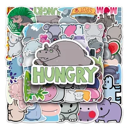 50Pcs Hippo series Cartoon Cute Waterproof Sticker Skateboarding Snowboard Retro Vinyl Sticker