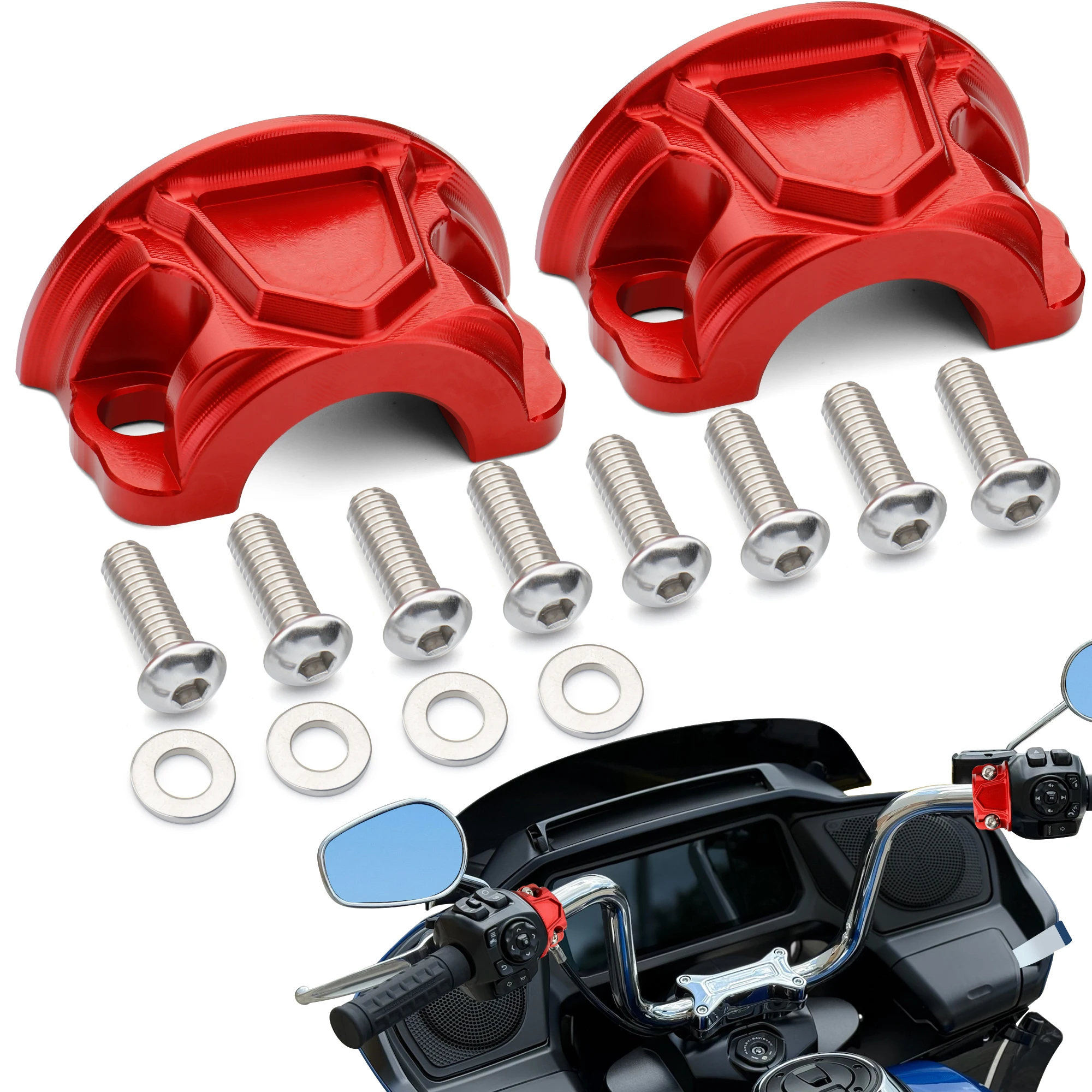 Motorcycle Clutch Brake Perch Clamp Halves 1" Diameter for Harley 1996-later Touring Softail Dyna Sportster
