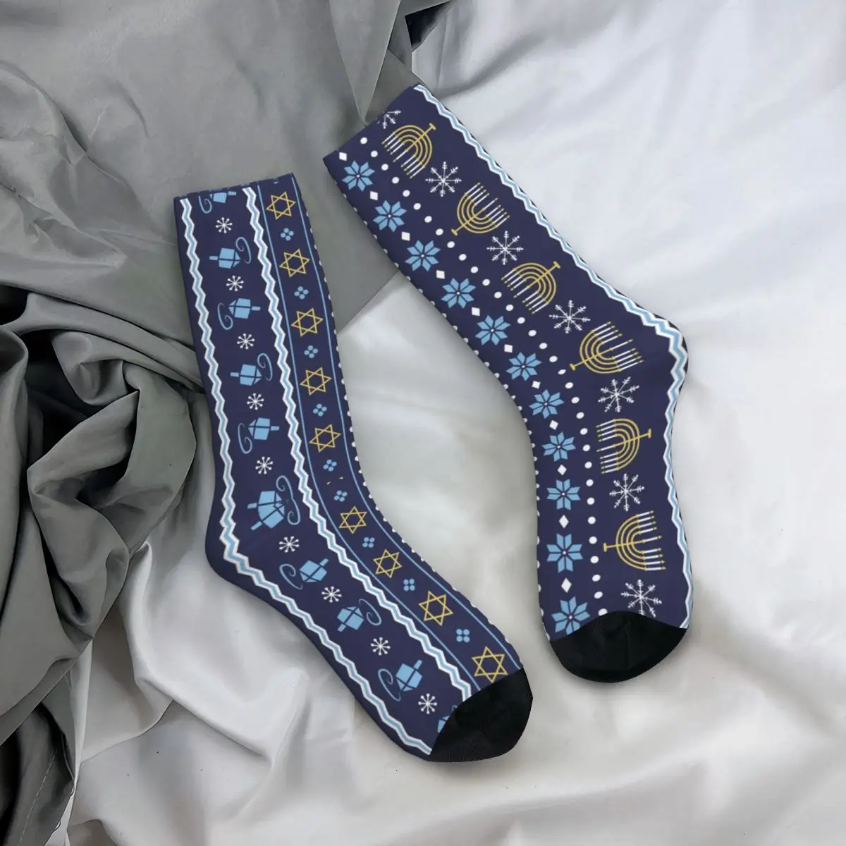 Chanukka Muster Männer Frauen Socken, Bewegung schönen Druck geeignet für alle Jahreszeiten Dressing Geschenke