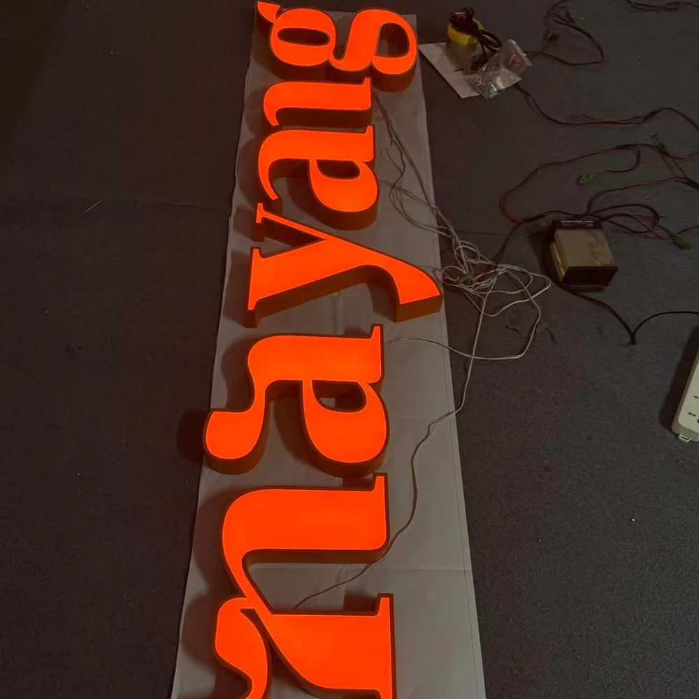 Waterproof 3D LED Front Lit Metal Letters Gold Mirror Stainless Steel Outdoor Shop Door Sign