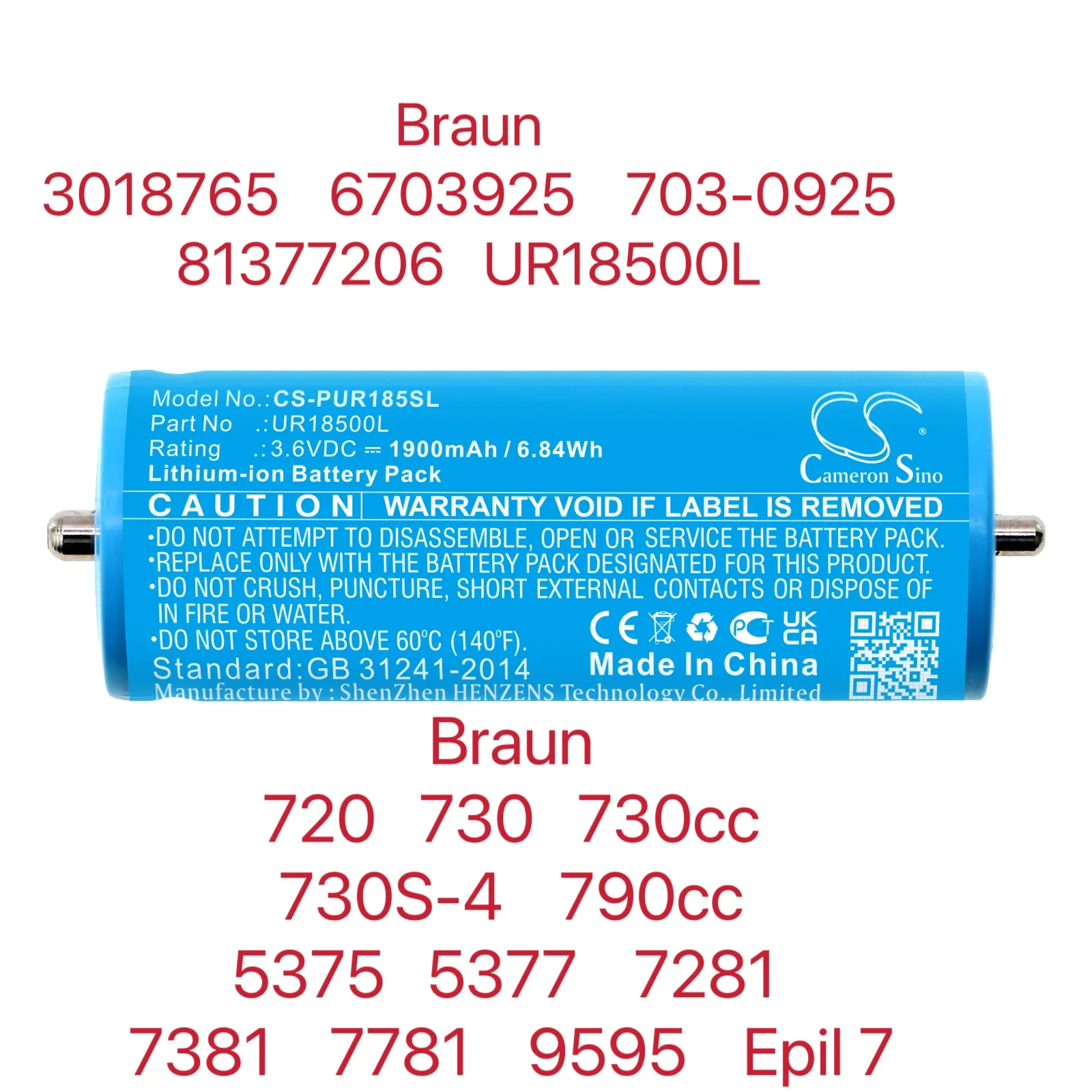 Shaver Battery For Epil 7 Rasierer Series 7 Braun 5375 5377 5671 5673  5674 Silk-epil