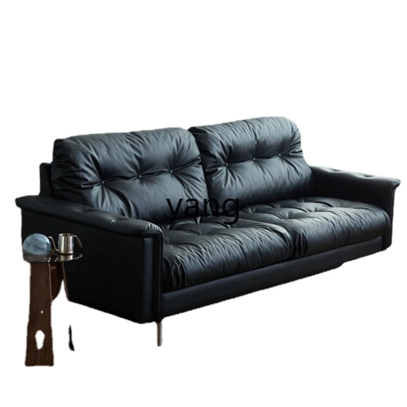 

CX Retro Affordable Luxury Living Room Simple Large and Small Apartment Type First Layer Cowhide Leather Sofa