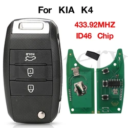 jingyuqin 3-przyciskowy 433,92 MHz ID46 Chip Auto Keys Samochodowy zdalny kluczyk do KIA 2016 K4 Carens 2012DJ3244 2012DJ5804 95430-A4200