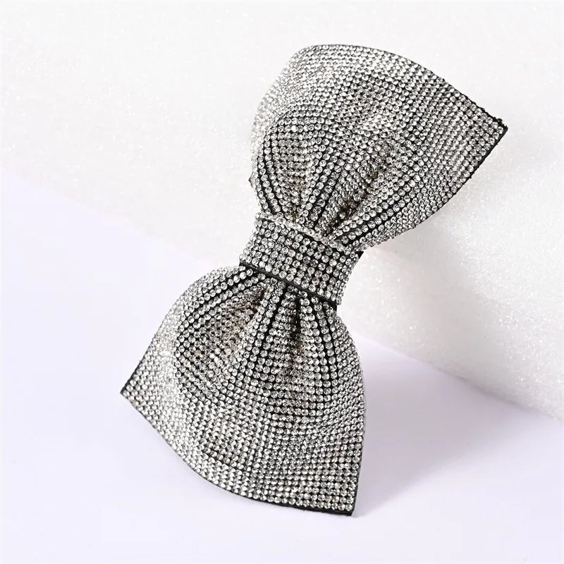 Vintage Rhinestone Crystal Big Bow Hair Clips for Women Girl Barrette Hairgirps Headwear Hairpins Hair Accessories Wholesale