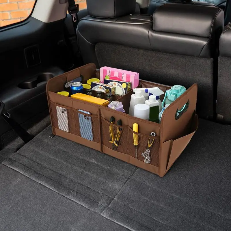 Car Storage Box Back Seat Trunk Organizer For Groceries Trunk Food Snacks Kid Toy Storage Bin Large Capacity