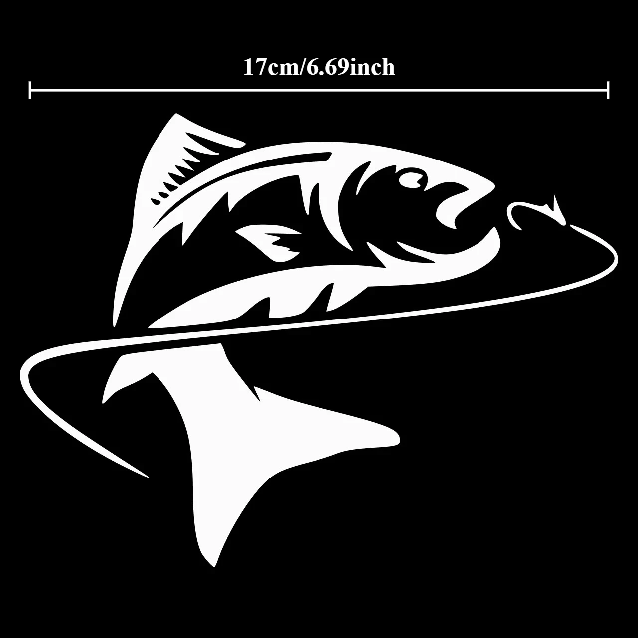 1pc Salmon Fish Hook Fishing Vinyl Sticker Waterproof Minimalist Decal for Truck Camper Boat Cooler Car Decor