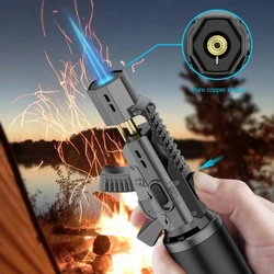 Metal Blue Flame Turbo Torch Lighter  Strong Firepower Windproof Inflatable Lighter Outdoor Kitchen BBQ Igniter Men's Gift