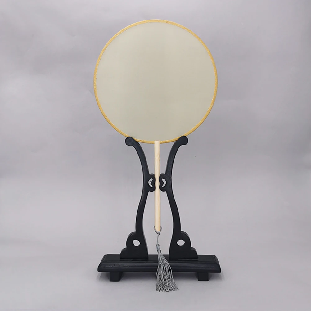

Vintage Home Decor Nanzhu Fan Rack Hand Display Holder Chinese Bracket Bamboo Black Stand