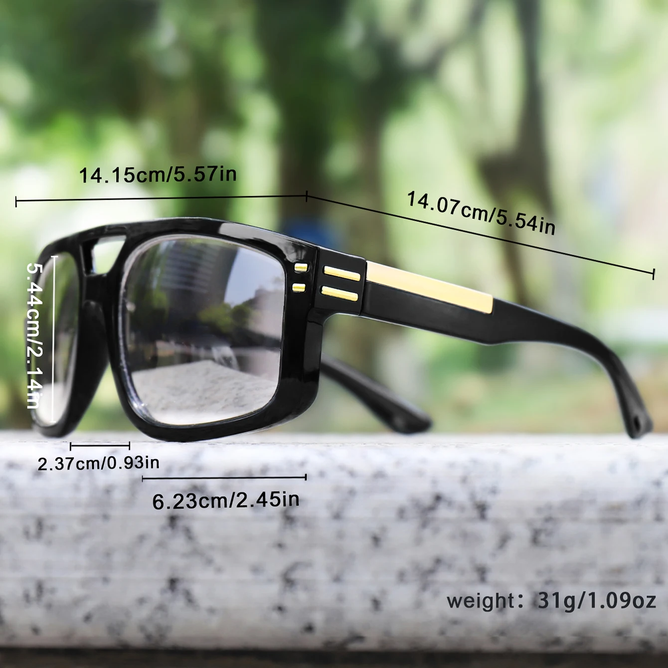 Photochrome Sonnenbrille für Damen und Herren, quadratisch, winddicht, lässig, modisch, für Outdoor-Sportarten, Laufen, Wandern, Radfahren – Detail 2