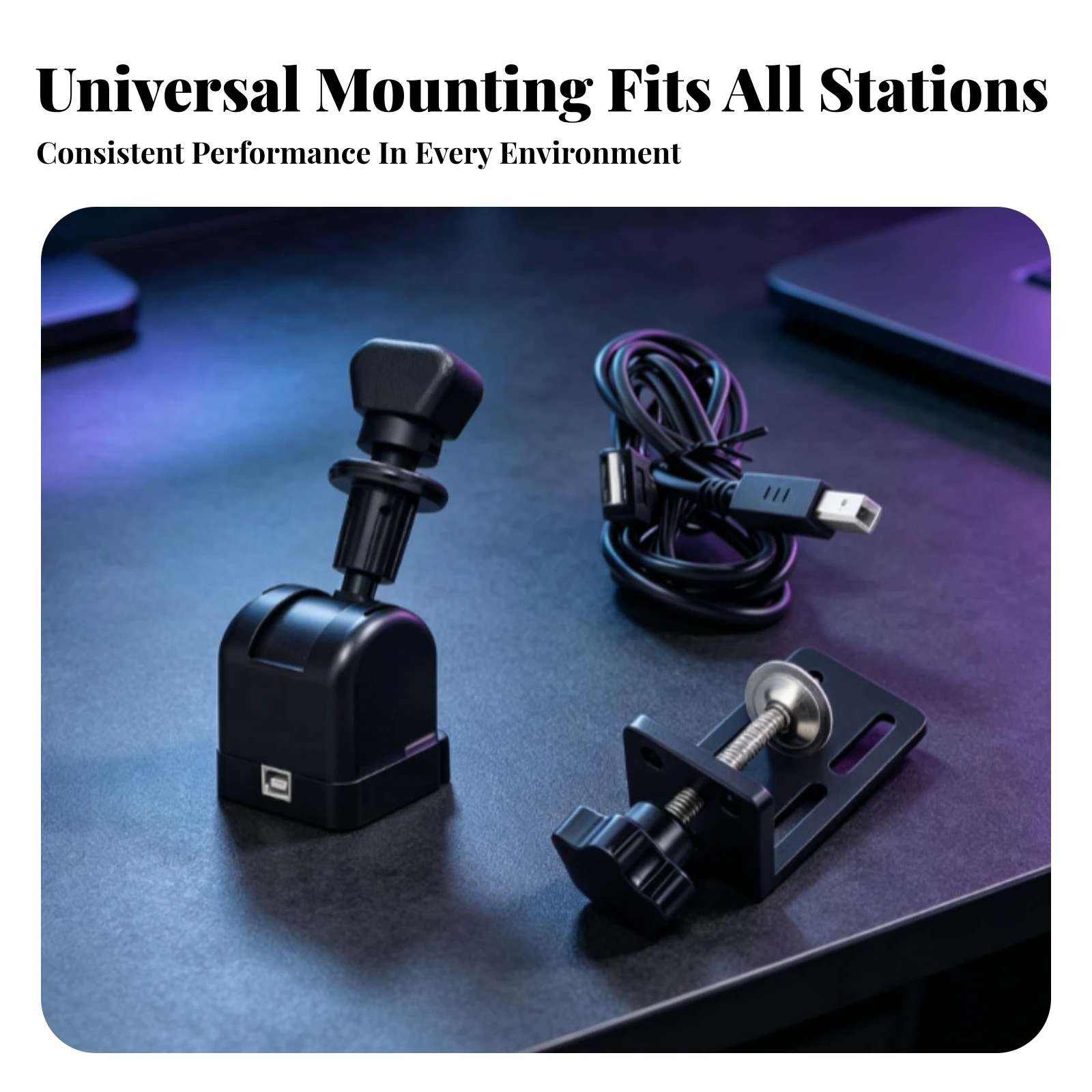 PC Handbrake with Desktop Bracket Plug-and-Play USB Handbrake with Clamp Controller Long-Lasting Hardware Compatible