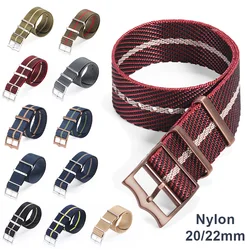 Comfortable Canvas Nylon Watch Band 20mm 22mm Watch Straps Loop Military Washable Belt for Men Watchbands High Density Wristband