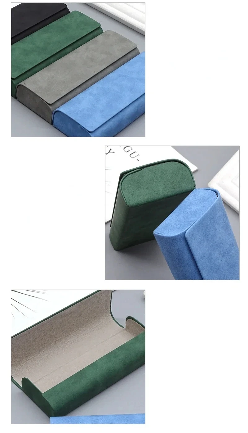 1/2pcs Simple Leather Eyewear Case Optical Retro Myopia Glasses Sunglasses Storage Box Fashion for Men and Women