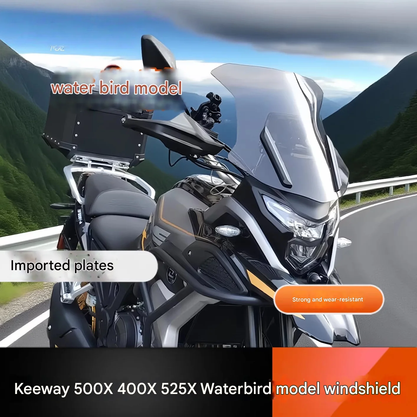 FOR KOVE Universal Front Windshield 400X 500X 525X High-Transparency Weather-Resistant PC Wind Screen Smooth Airflow Divertion
